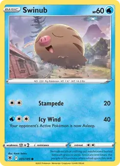 Swinub 031/189 Astral Radiance Pokémon card
