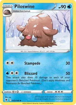 Piloswine 032/189 Astral Radiance Pokémon card