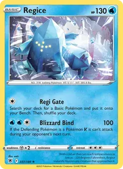 Regice 037/189 Astral Radiance Pokémon card
