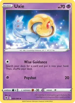 Uxie 065/189 Astral Radiance Pokémon card
