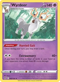 Wyrdeer 069/189 Astral Radiance Pokémon card
