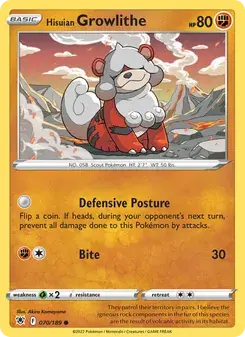 Hisuian Growlithe 070/189 Astral Radiance Pokémon card
