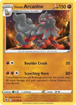 Hisuian Arcanine 071/189 Astral Radiance Pokémon card