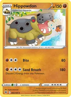 Hippowdon 080/189 Astral Radiance Pokémon card
