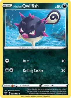 Hisuian Qwilfish 088/189 Astral Radiance Pokémon card