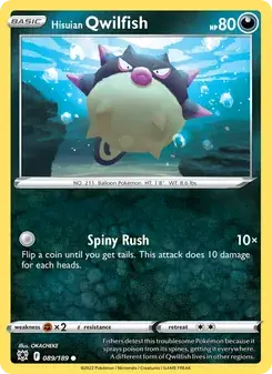 Hisuian Qwilfish 089/189 Astral Radiance Pokémon card