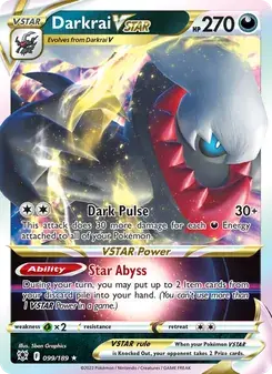 Darkrai VSTAR 099/189 Astral Radiance Pokémon card