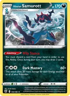 Hisuian Samurott 100/189 Astral Radiance Pokémon card
