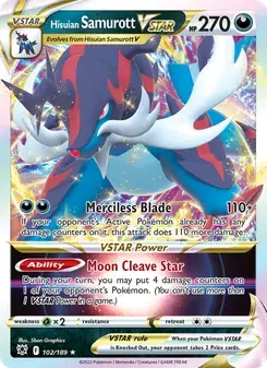 Hisuian Samurott VSTAR 102/189 Astral Radiance Pokémon card