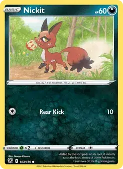 Nickit 103/189 Astral Radiance Pokémon card