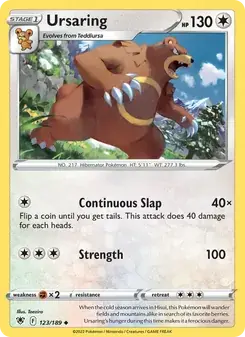 Ursaring 123/189 Astral Radiance Pokémon card