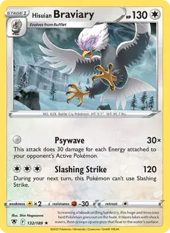 Hisuian Braviary 132/189 Astral Radiance Pokémon card