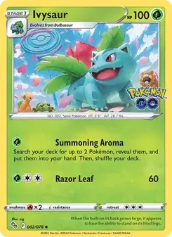 Ivysaur 002/78 Pokémon GO Pokémon card