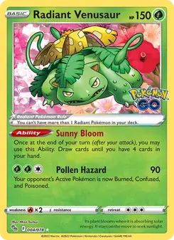 Radiant Venusaur 004/78 Pokémon GO Pokémon card