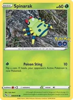 Spinarak 006/78 Pokémon GO Pokémon card