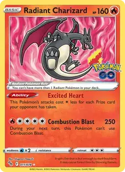 Radiant Charizard 011/78 Pokémon GO Pokémon card