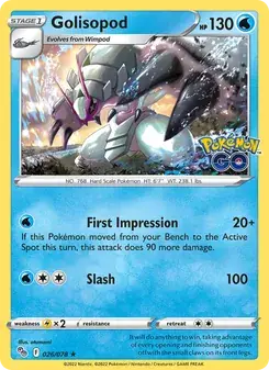 Golisopod 026/78 Pokémon GO Pokémon card