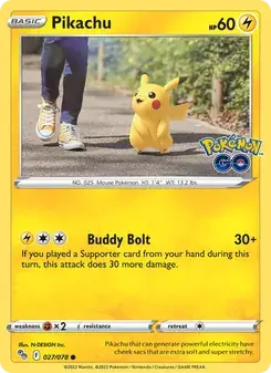 Pikachu 027/78 Pokémon GO Pokémon card