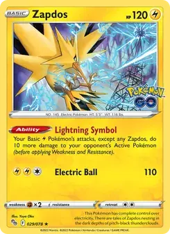 Zapdos 029/78 Pokémon GO Pokémon card