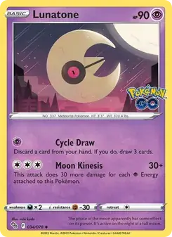 Lunatone 034/78 Pokémon GO Pokémon card