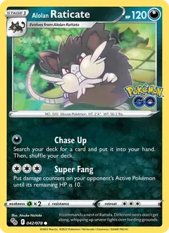 Alolan Raticate 042/78 Pokémon GO Pokémon card