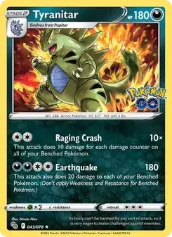 Tyranitar 043/78 Pokémon GO Pokémon card