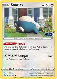 Snorlax 055/78 Pokémon GO Pokémon card