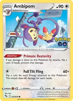 Ambipom 057/78 Pokémon GO Pokémon card