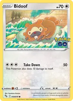 Bidoof 059/78 Pokémon GO Pokémon card