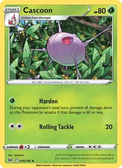 Cascoon 009/196 Lost Origin Pokémon card