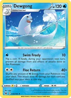 Dewgong 034/196 Lost Origin Pokémon card