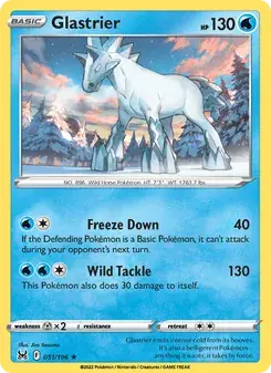 Glastrier 051/196 Lost Origin Pokémon card