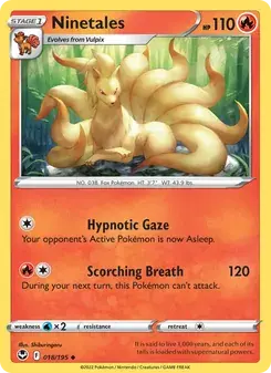 Ninetales 018/195 Silver Tempest Pokémon card