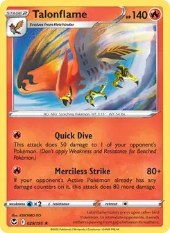 Talonflame 029/195 Silver Tempest Pokémon card