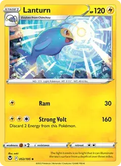 Lanturn 052/195 Silver Tempest Pokémon card