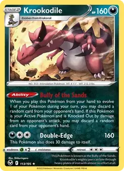 Krookodile 113/195 Silver Tempest Pokémon card