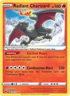 Radiant Charizard 020/159 Crown Zenith Pokémon card