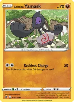 Galarian Yamask 101/192 Rebel Clash Pokémon card