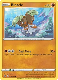 Binacle 103/192 Rebel Clash Pokémon card
