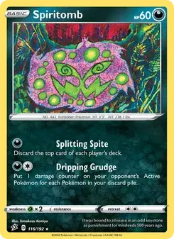Spiritomb 116/192 Rebel Clash Pokémon card