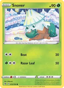 Snover 12/192 Rebel Clash Pokémon card