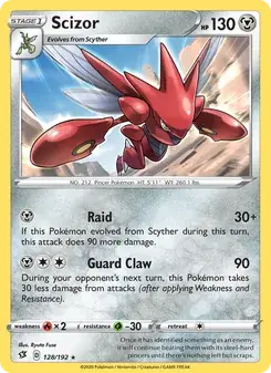 Scizor 128/192 Rebel Clash Pokémon card