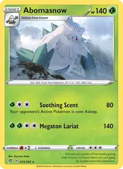 Abomasnow 13/192 Rebel Clash Pokémon card