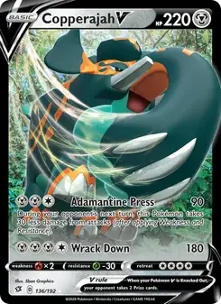 Copperajah V 136/192 Rebel Clash Pokémon card