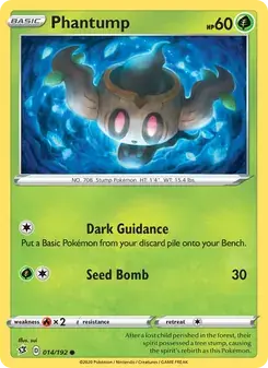 Phantump 14/192 Rebel Clash Pokémon card