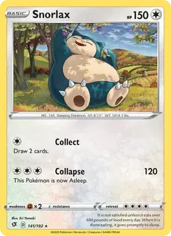 Snorlax 141/192 Rebel Clash Pokémon card