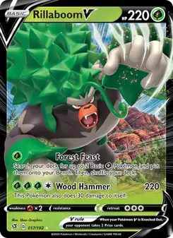 Rillaboom V 17/192 Rebel Clash Pokémon card