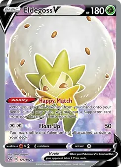 Eldegoss V 176/192 Rebel Clash Pokémon card
