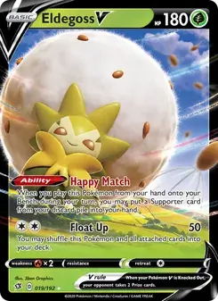 Eldegoss V 19/192 Rebel Clash Pokémon card