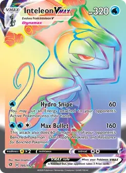 Inteleon VMAX 195/192 Rebel Clash Pokémon card